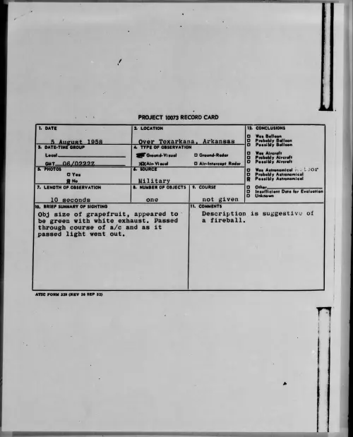 First page of 1958.08 - 8860942 - Over Texarkana, Arkansas