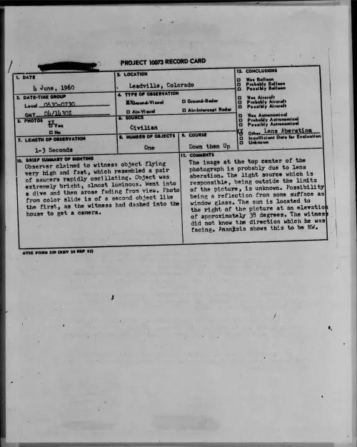 First page of 1960.06 - 7813065 - Leadville, Colorado