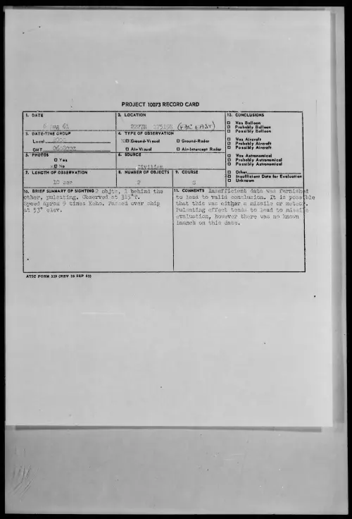 First page of 1961.08 - 8297683 - 2227N 17519E (FAR EAST)