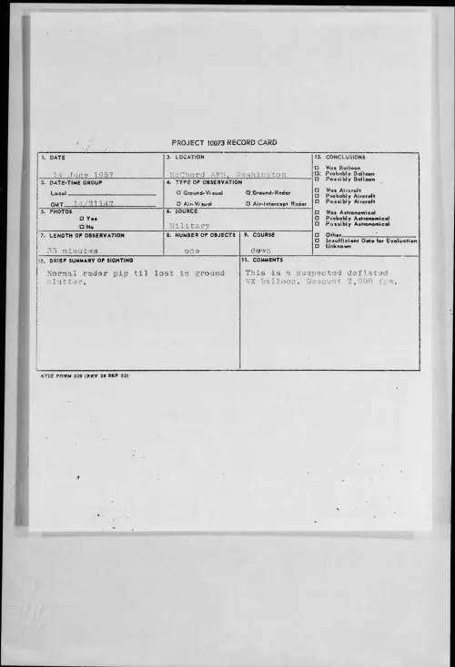 First page of 1957.06 - 6959025 - McChord AFB, Washington