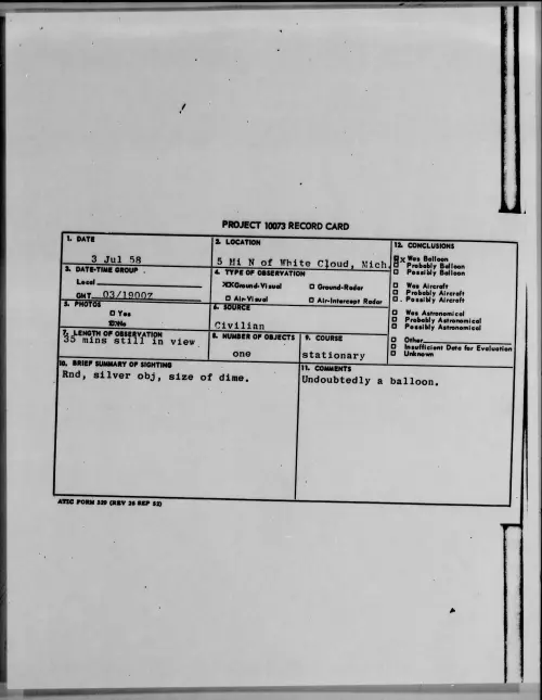 First page of 1958.07 - 8849843 - 5 Mi N Of White Clousd, Mich