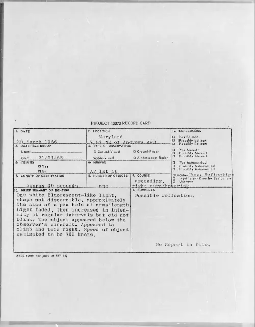 First page of 1956.03 - 6785390 - Maryland 7 Mi NE Of Andrews AFB