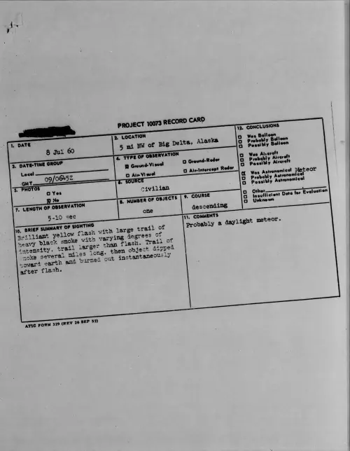 First page of 1960.07 - 7814904 - 5 Mi NW of Big Delta, Alaska