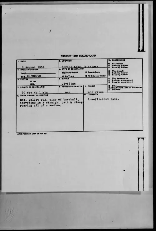 First page of 1958.08 - 8858875 - Spring Lake, Michigan