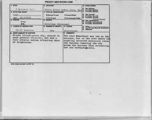 First page of 1958.10 - 7200050 - Green River Lakes Area, Wyo