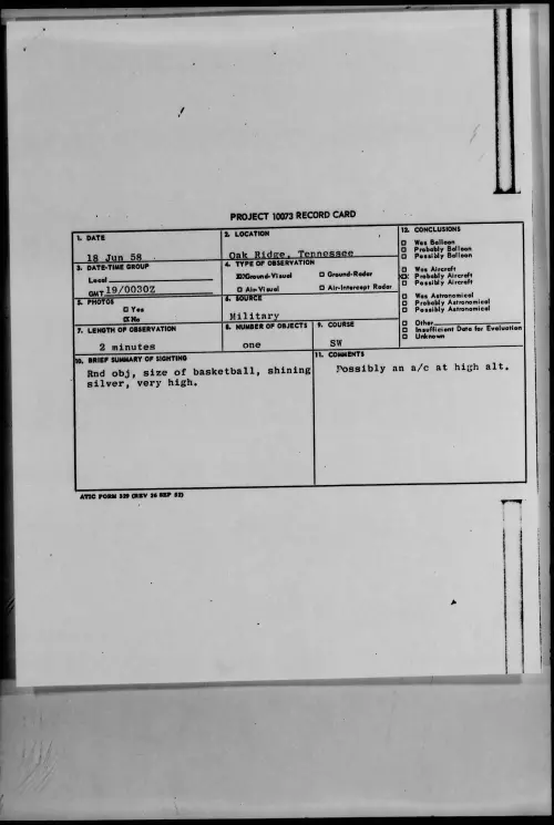 First page of 1958.06 - 8847779 - Oak Ridge, Tennessee