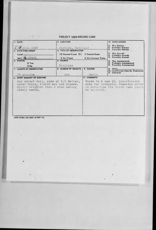 First page of 1957.07 - 6960772 - Parkton, Maryland