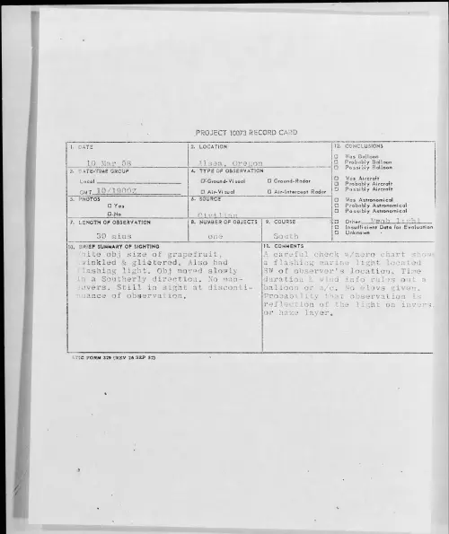 First page of 1958.03 - 6963940 - Alsea, Oregon