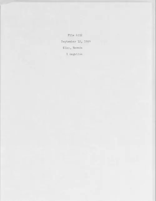 First page of 1959.09 - 6975607 - Elko, Nevada (#6552)