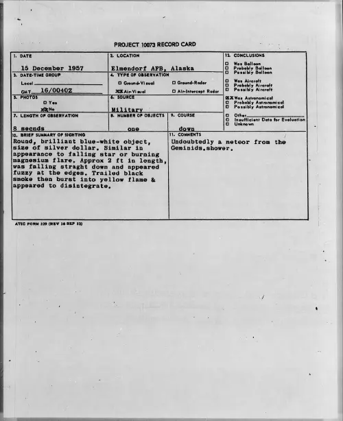 First page of 1957.12 - 6970675 - Elmendorf AFB, Alaska