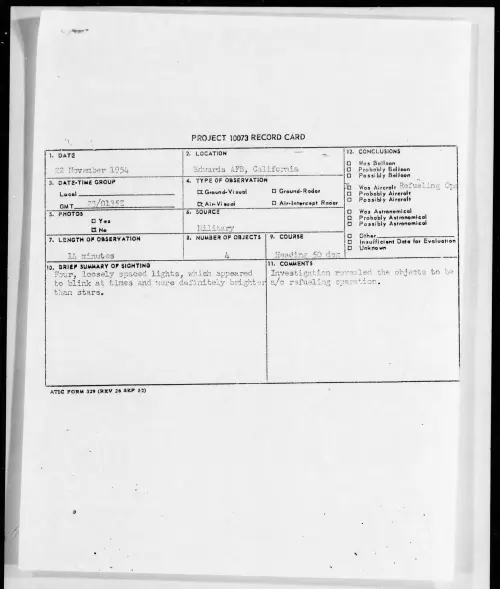 First page of 1954.11 - 6960602 - Edwards AFB, California
