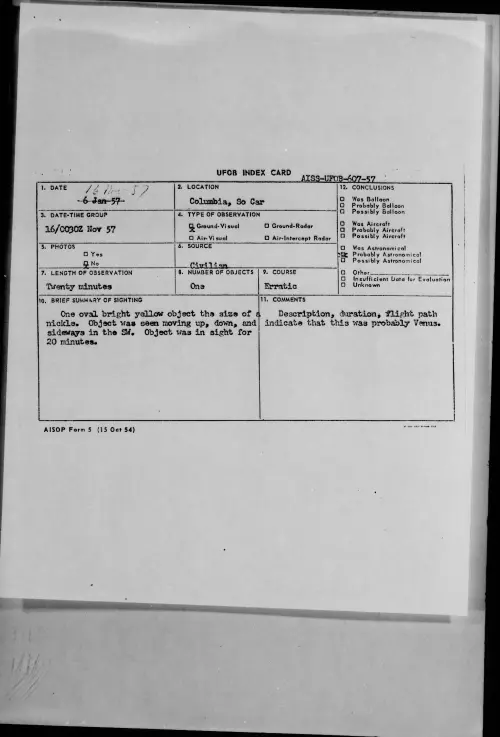 First page of 1957.11 - 6783173 - Columbia, So Car