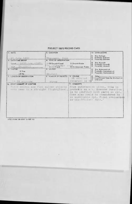 First page of 1957.07 - 6963580 - Thompson, Iowa