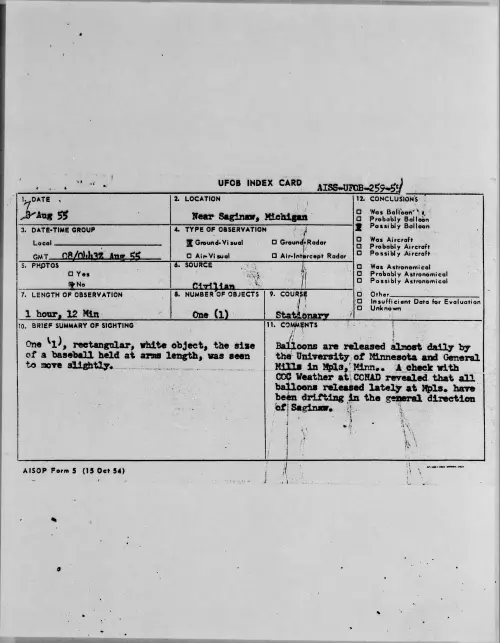 First page of 1955.08 - 6971526 - Near Saginaw, Michigan