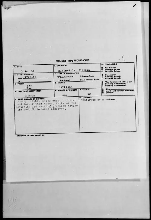 First page of 1958.01 - 6971688 - Huntsville, Alabama