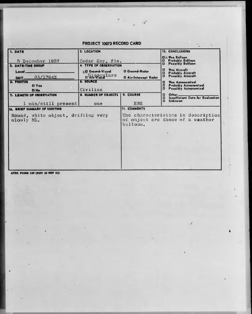 First page of 1957.12 - 6967906 - Cedar Key, Fla