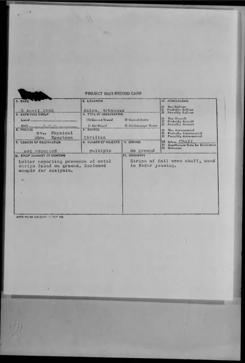 First page of 1960.04 - 7811560 - Salem, Arkansas