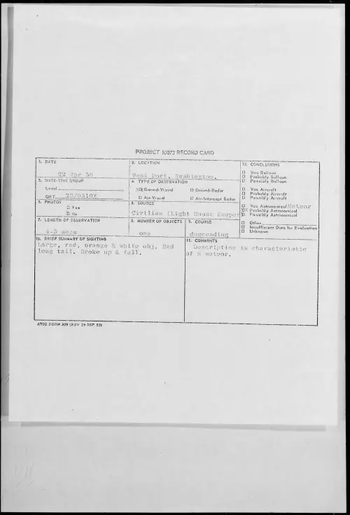 First page of 1958.04 - 6968660 - West Port, Washington