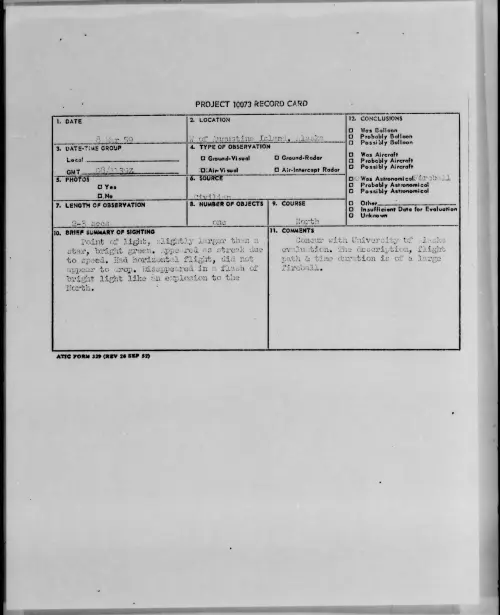 First page of 1959.03 - 9079532 - W of Augustine Island, Alaska