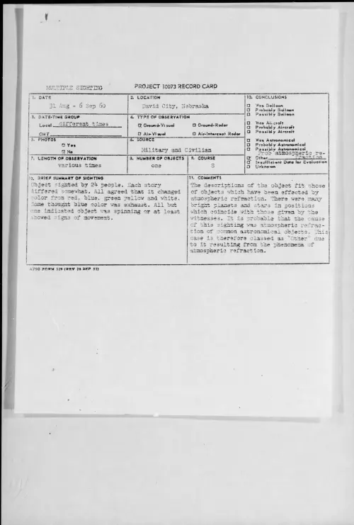First page of 1960.08 - 8226949 - David City, Nebraska