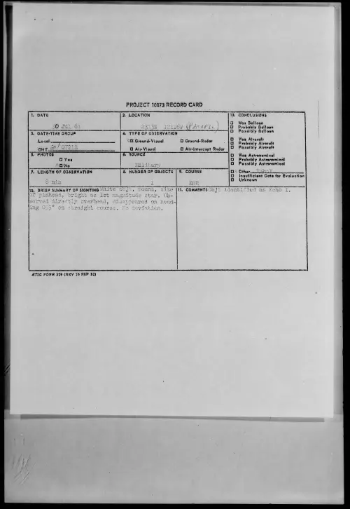 First page of 1961.07 - 8295445 - 2313N 12116W (PACIFIC)