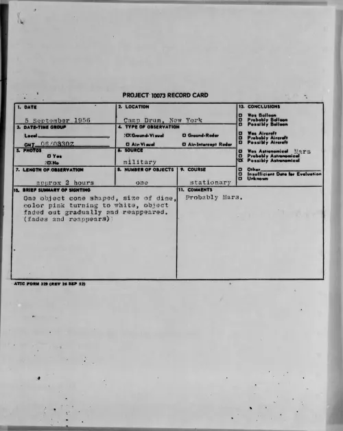 First page of 1956.09 - 7070659 - Camp Drum, New York