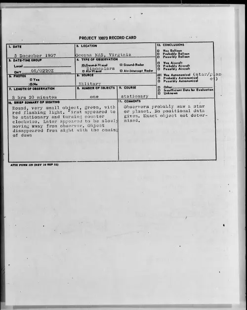 First page of 1957.12 - 6968357 - Oceana NAS, Virginia