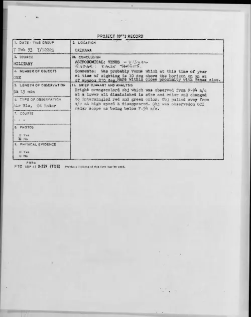 First page of 1953.02 - 9551193 - OKINAWA