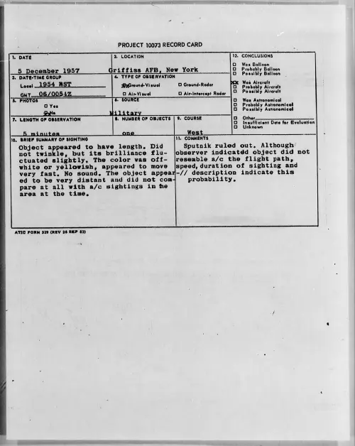 First page of 1957.12 - 6968136 - Griffiss AFB, New York