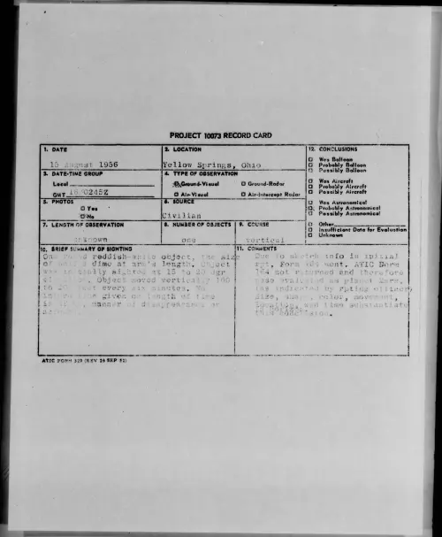 First page of 1956.08 - 7069408 - Yellow Springs, Ohio