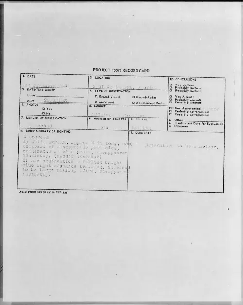 First page of 1958.11 - 7202821 - N Of Eglin AFB, Florida