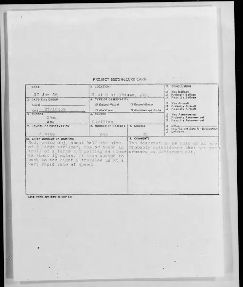 First page of 1958.01 - 6959370 - 2 Mi S of Odessa, Fla