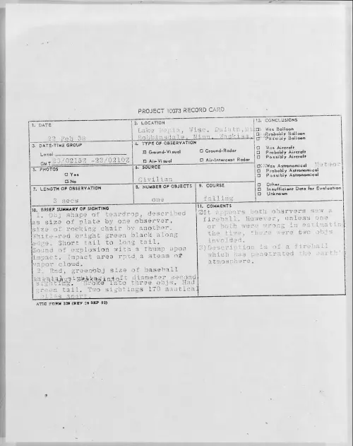 First page of 1958.02 - 6961233 - Lake Pepin, Wisc