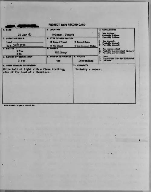 First page of 1960.04 - 7812183 - Orleans, France