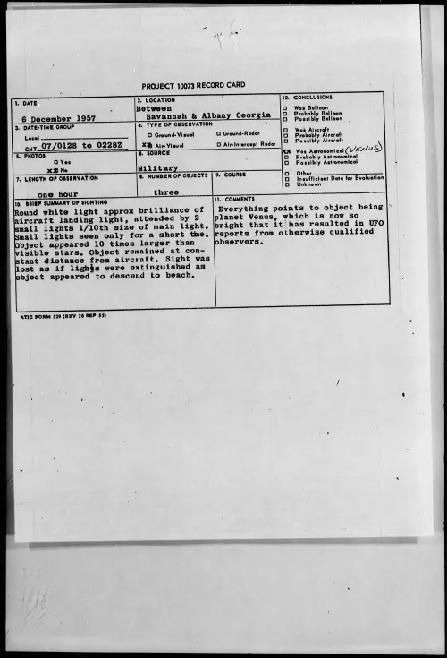 First page of 1957.12 - 6968842 - Between Savannah & Albany Georgia
