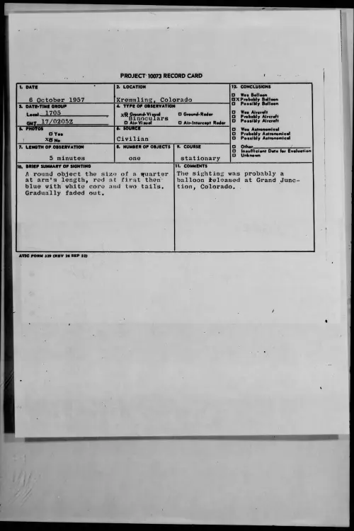 First page of 1957.10 - 6971001 - Kremmling, Colorado