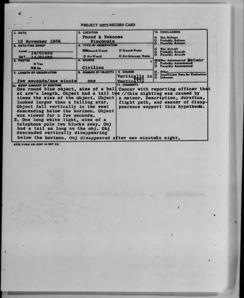 First page of 1956.11 - 7073765 - Pound and Nekoosa Wisconsin