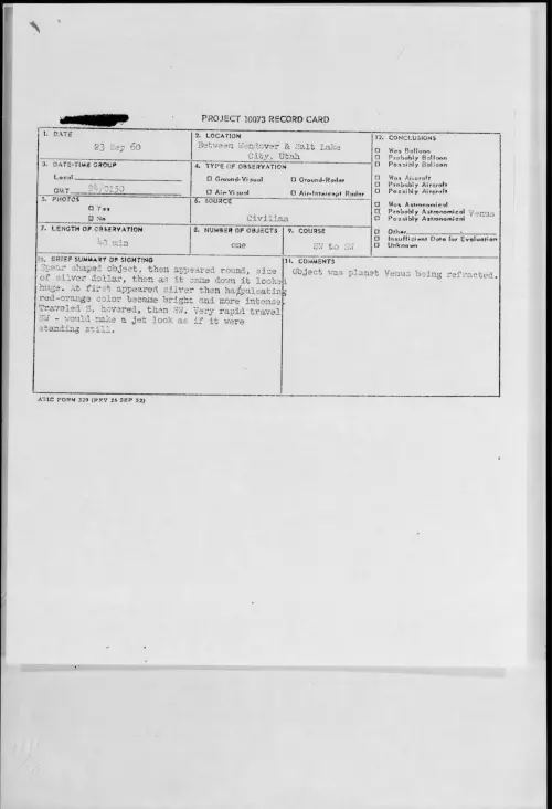 First page of 1960.09 - 8230753 - Between Wendover And Salt Lake City, Utah