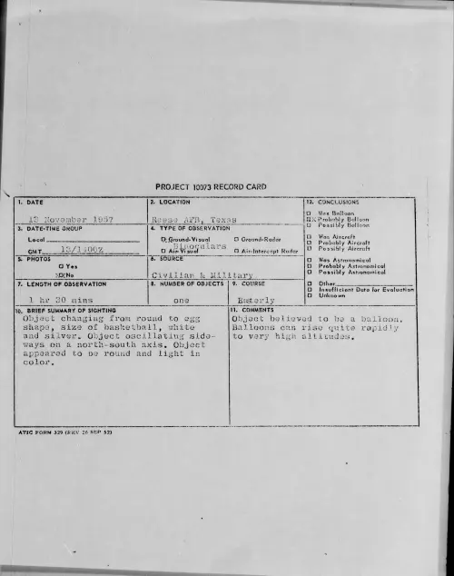 First page of 1957.11 - 6782902 - Reese AFB, Texas