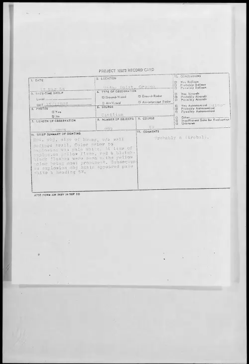 First page of 1958.03 - 6964616 - Modoc Point, Oregon