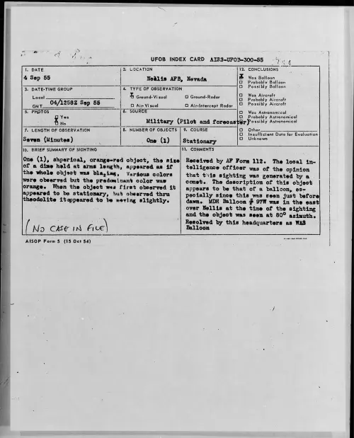 First page of 1955.09 - 7339211 - Nealis AFB, Nevada