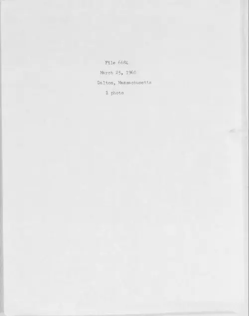 First page of 1960.03 - 6975630 - Dalton, Massachusetts (#6684)