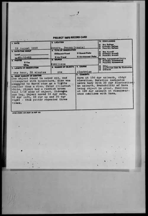 First page of 1956.08 - 7069675 - Donora, Pennsylvania