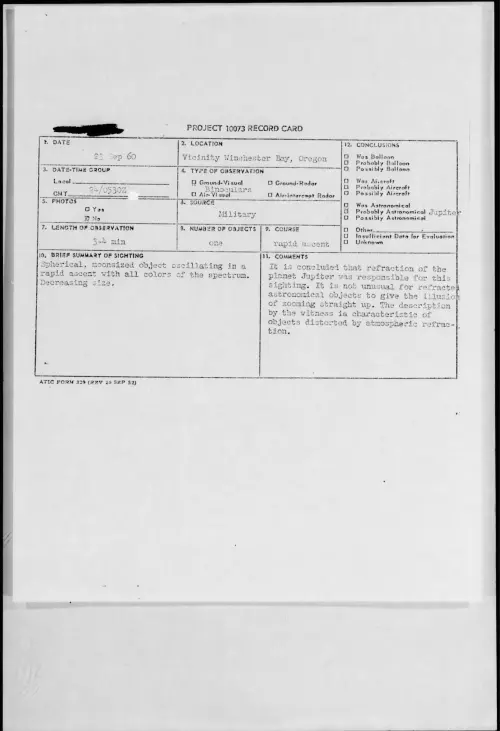 First page of 1960.09 - 8230831 - Vicinity Winchester Bay, Oregon