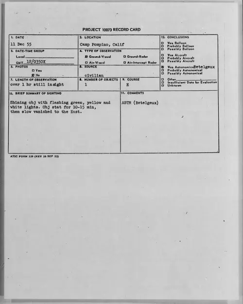 First page of 1955.12 - 7340038 - Camp Pompino, Calif