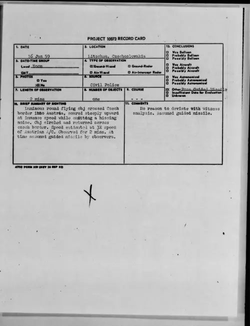 First page of 1959.01 - 9078841 - Litschau, Czechoslavakia