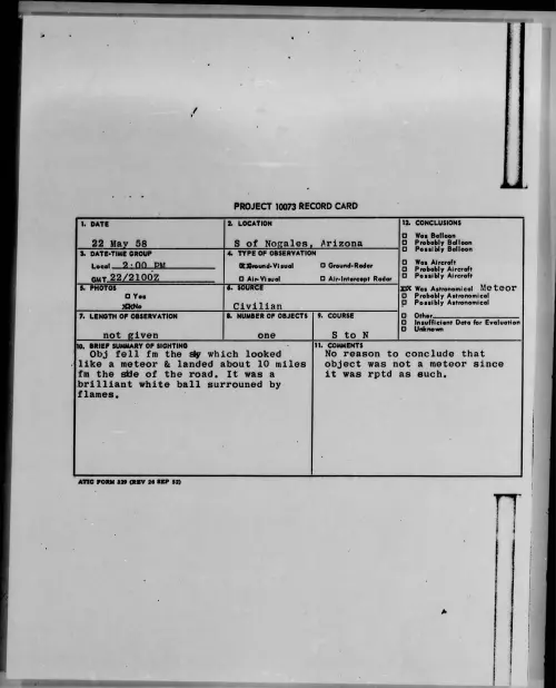 First page of 1958.05 - 8842016 - S Of Nogales, Arizona