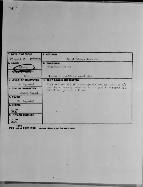 First page of 1953.04 - 6384656 - Grand Valley, Colorado