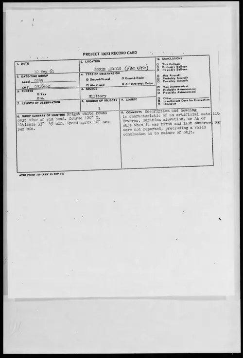 First page of 1961.05 - 8682552 - 2222N 12400E (FAR EAST)
