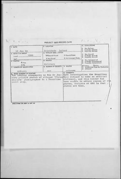 First page of 1958.01 - 6957752 - Trinidade, Island